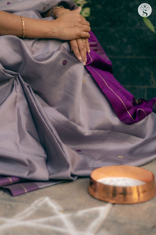 Light Silk - Pastel Lavender with Magenta Buttas