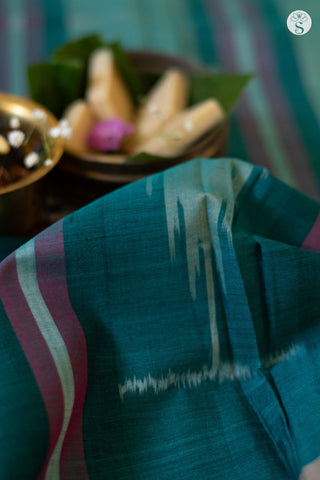 Cotton - Chinalampatti Ikat Red with Green