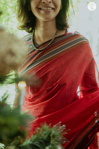 Mushru Varigal - Cotton - Ivy Red
