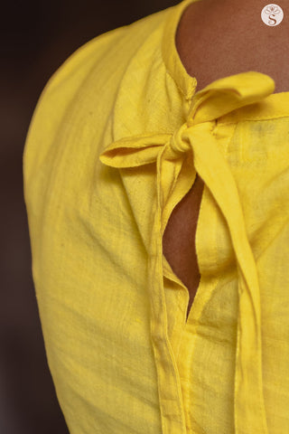 Crop Top Blouse - Many Madipu (Yellow)