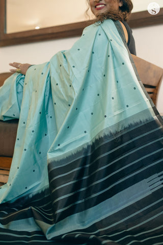 Light Silk - Mint Green with Black