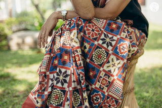 Double Ikat - Saree - Cotton - Multicolours in Natural Dyes
