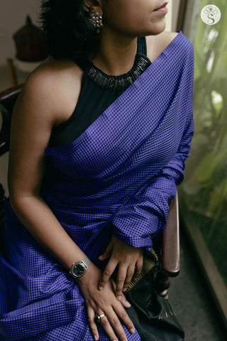 Soft silk - Bright Indigo with Black
