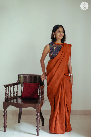 Soft Silk - Orange with Black