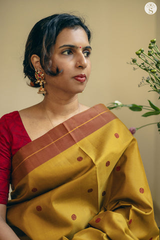 Light Silk - Golden Mustard with Red Buttas
