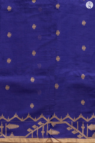 Bengal Cotton - Purple with Beige Butta Jamdani