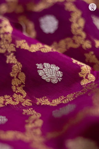 Chanderi Silk Cotton - Purple Stripes