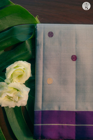 Light Silk - Light Grey with Magenta Buttas
