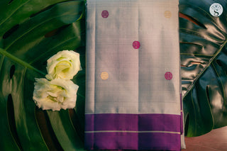 Light Silk - Light Grey with Magenta Buttas