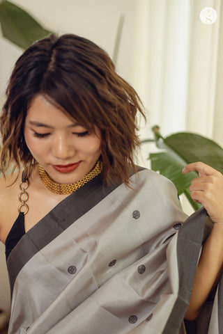 Light Silk - Grey with Black