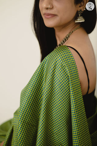 Soft Silk - Green with Blue