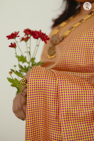Soft Silk - Magenta with Bright Yellow