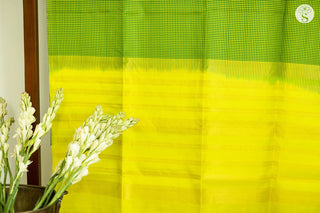 Soft Silk - Bottle Green with Bright Yellow
