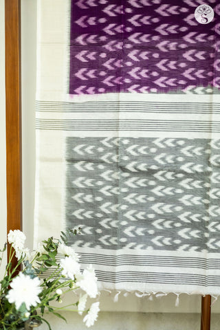 Chinnalampatti Kora Silk - Silk Cotton - Purple with White border