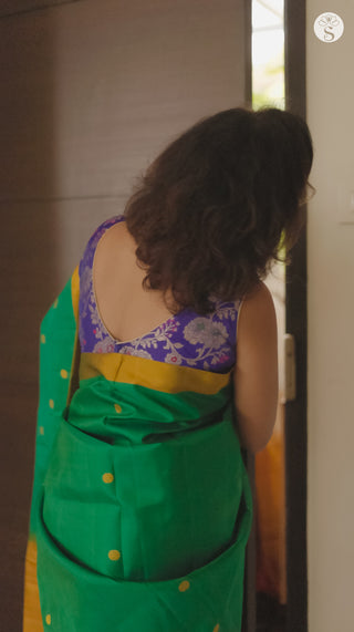 Light Silk - Jade Green with Mustard