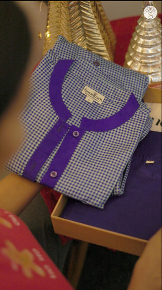 CCC Dress - Silk Dress ( Blue with Purple)
