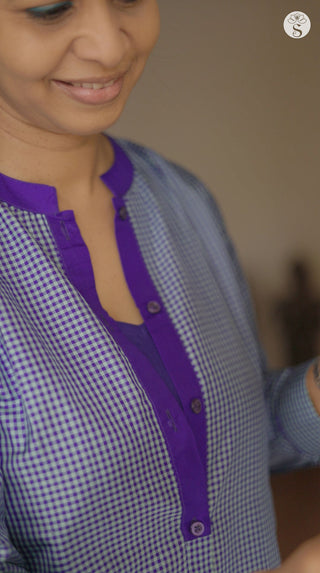 CCC Dress - Silk Dress ( Blue with Purple)
