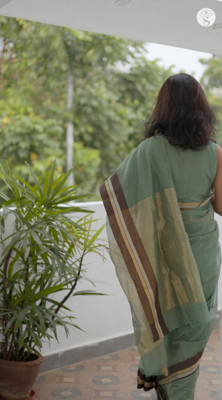 Chanderi Silk Cotton - Berry Kondaatum - Forest Green
