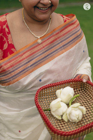 Mushru Varigal - Silk Cotton - Pearl White