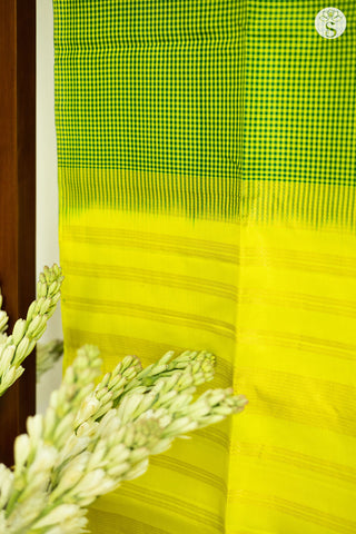 Soft Silk - Bottle Green with Bright Yellow